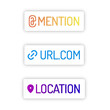 mention link location sticker for social media