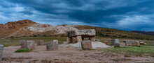 Stone Table - Sacrificial Altar, Ruins On The Island Of Sun (Isla Del Sol) On Titicaca Lake In Bolivia