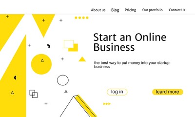 Leinwandbilder - Vector illustration concept with universal abstract shapes, text for website design and development, application, responsive, programming, seo, maintenance, banner. Landing page templates.