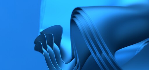Aufkleber - abstract blue wave background, night simple and elegant 3d render wallpaper