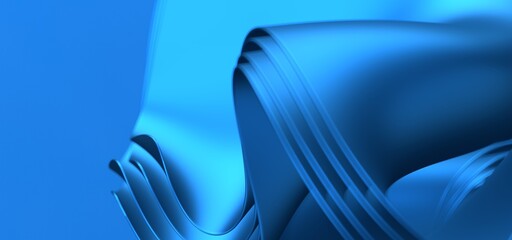 Aufkleber - Flowing transparent Cloth Wave, blue Waving Silk Flying Textile