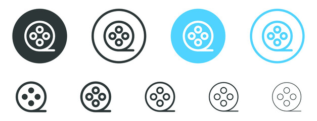 Aufkleber - film reel icon, camera tape symbol . media player video film roll icons