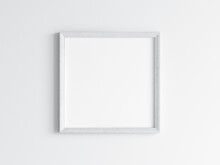 White Square Frame On The Wall, Poster Mockup, 3d Render