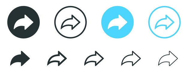 Fototapete - share arrow icon reply send forward icons button