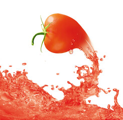 fruit, tomate  , aliment, jus, isolé, sain,  frais, giclé , sucré, eau, blanc, régime, nature, juteuse, organique, fraîcheur, objet, santé, clapoter, agriculture, délicieux, liquide