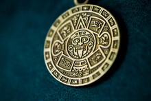 Amulet That Attracts Good Luck. Amulet For A Person. Talisman Stone Of The Sun, Calendar Of The Aztecs