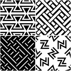 Fototapete - 4 different vector patterns in the same package(eps). One pattern is paid and 3 are free (white dividing lines)