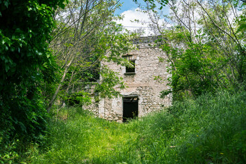 Wall Mural - Ghost town of San Pietro Infine with his ruins, Caserta, Campania, Italy. The town was the site of The Battle of San Pietro in World War II