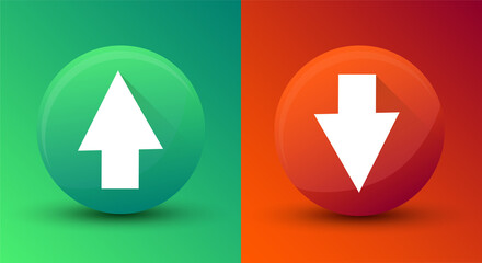 Poster - Modern arrows up and down. Circle in 3D style. Vector design