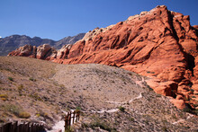 The Dramatic Gravel Path To The Peaks Of The Red Rock Canyon