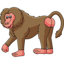Baboon Cartoon Clipart Vector Illustration
