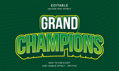 Canvas Print - editable grand champions vector text effect with modern style design usable for logo or company campaign 