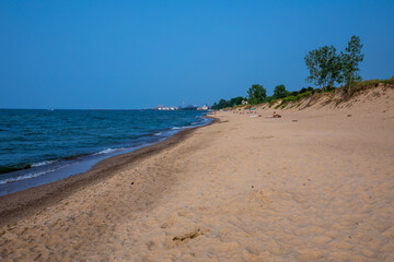 Wall Mural - Lake shore and beach at Indiana Dunes National Park in Summer. Lake Michigan.