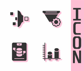 Poster - Set Data analysis, Filter setting, Server, Data, Web Hosting and icon. Vector