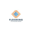 Flooring logo design. Laminate. parquet. tile vector illustration