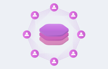 Fototapete - Customer database concept icon. Data management, customer profile and relation information in database for better digital marketing and advertising