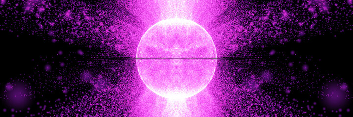 Fototapete - Abstract 3d sphere made of dots. Particles of a sphere. Futuristic technology style. particles in the shape of a ball.