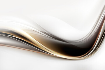 Poster - gold abstract brown waves background