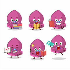 Wall Mural - A picture of pink love ring box cartoon character concept reading an amusing book