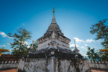 The old pagoda at Wat Phra That Khao Noi, or Phrathat Khao Noi temple, is the top attraction with a fantastic view of Nan province, Thailand