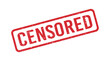 Grunge red censored word rubber stamp. Censor control security sign sticker. Grunge vintage square label. Vector illustration on white background.