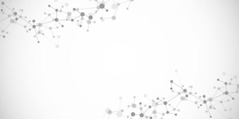 Wall Mural - Vector illustration of molecular structure and genetic engineering