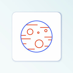 line planet mars icon isolated on white background. colorful outline concept. vector