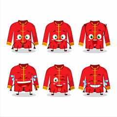 Wall Mural - Cartoon character of red chinese traditional costume with smile expression