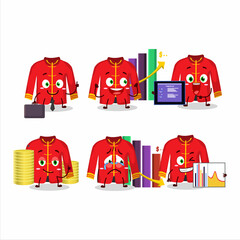 Sticker - Red chinese traditional costume character designs as a trader investment mascot