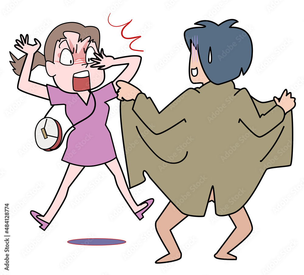 犯罪行為-猥褻物を見せる露出狂 Stock-vektor | Adobe Stock