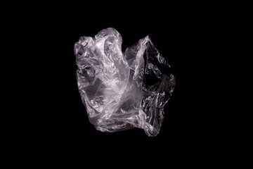 Poster - white plastic bag isolated on a black background