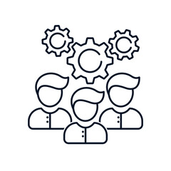 Poster - Concept of leadership, technical support, administration. Vector icon isolated on white background.
