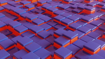 3d render multicolor elements in abstract animated background. Seamless loop modern satisfying 3d animation