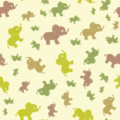 Poster - Filled with pattern elephant vector seamless repeat pattern print background