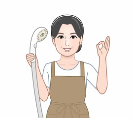 Sticker - シャワーを持った女性