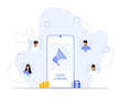 © Honeybe - Refer a friend concept illustration
