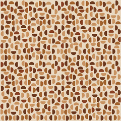 Fototapete - Brown coffee pattern. Vector simple coffee bean wallpaper pattern.