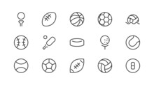 Pack Of Line Ball  Icons.