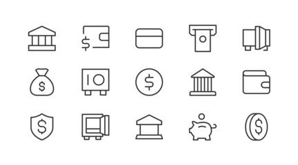 Poster - Premium pack of banking  line icons.