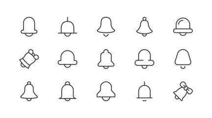 Aufkleber - Stroke vector bell  line icons.
