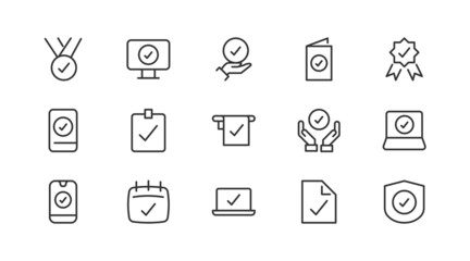 Poster - linear icon set of control .