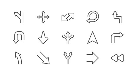 Poster - premium pack of direction line icons.