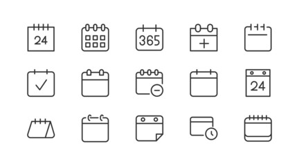 Aufkleber - Set of date  line icons.