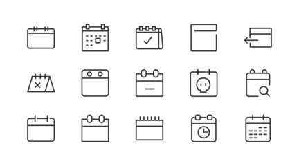 Aufkleber - Simple line set of deadline  icons.