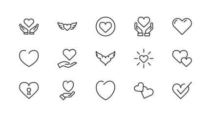Poster - Vector set of hardware  thin line icons.