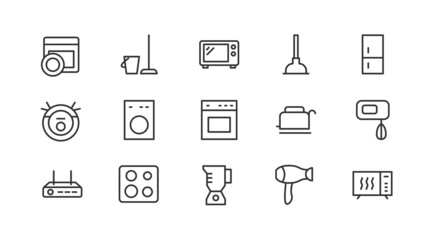 Poster - Set of simple hacker  line icons.