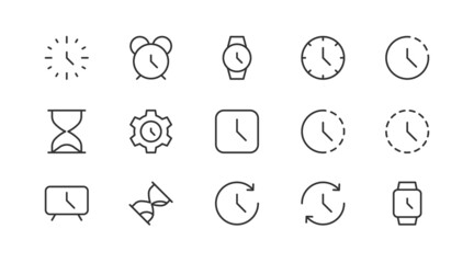 Aufkleber - Simple line set of time  icons.
