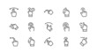 Linear icon set of touch .