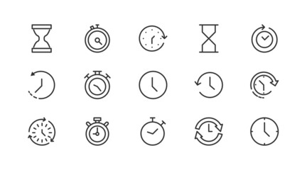 Aufkleber - Line stroke set of timer  icons.
