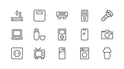 Poster - Editable vector pack of technology  line icons.